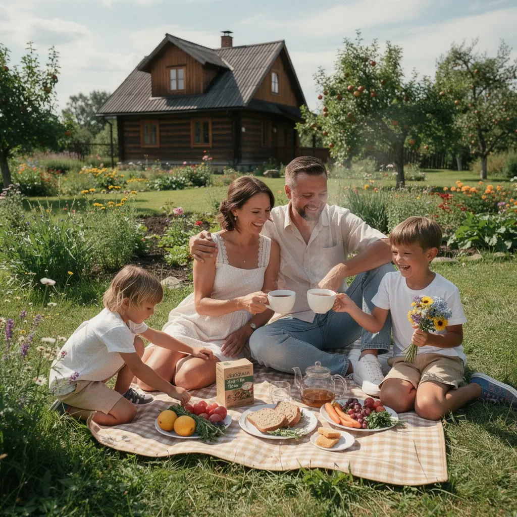 Puodelis šiltos arbatos su ginseng ir Jiaogulan lapais.