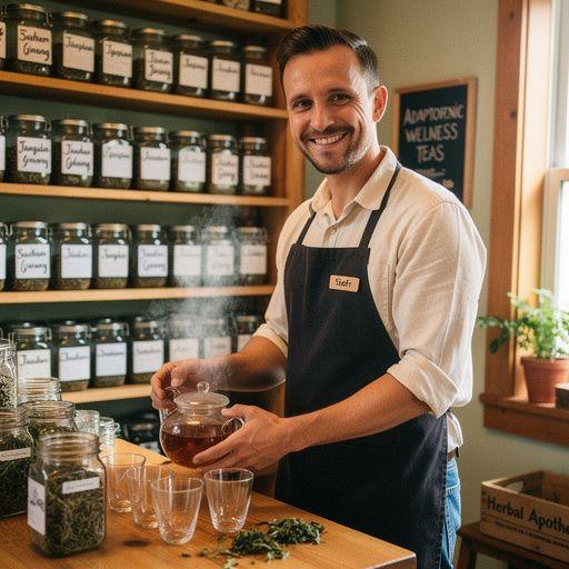 Žolelės, naudojamos arbatos gamybai, išdėstytos ant baltos drobės.